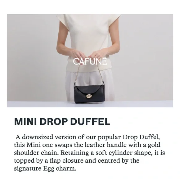 Cafune Mini Drop Duffel Lilac Leather Shoulder Bag - Picture 13 of 13